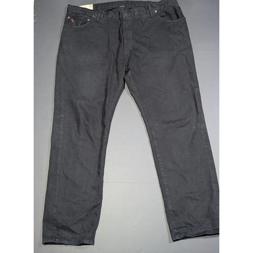 Polo Ralph Lauren Men's Black Denim Jeans Size 42 x 32 Straight Casual Pants